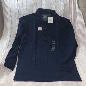 St. John’s Bay Sueded Jersey Long Sleeve Polo NWT